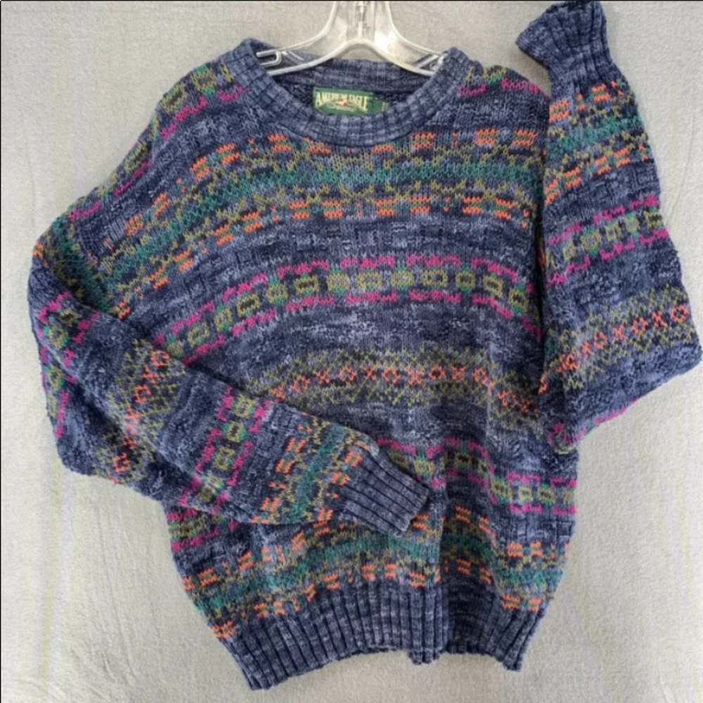 American Eagle Sweater vintage made in USA Mens Large Oversized Fresh Prince